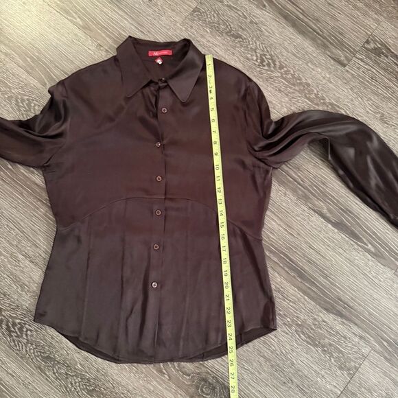 Vintage Anne Klein Brown Silk Button Up - Picture 7 of 8